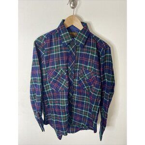Vintage Paulo Conti 80s Deadstock Plaid Lumberjack Button Shirt Men M New